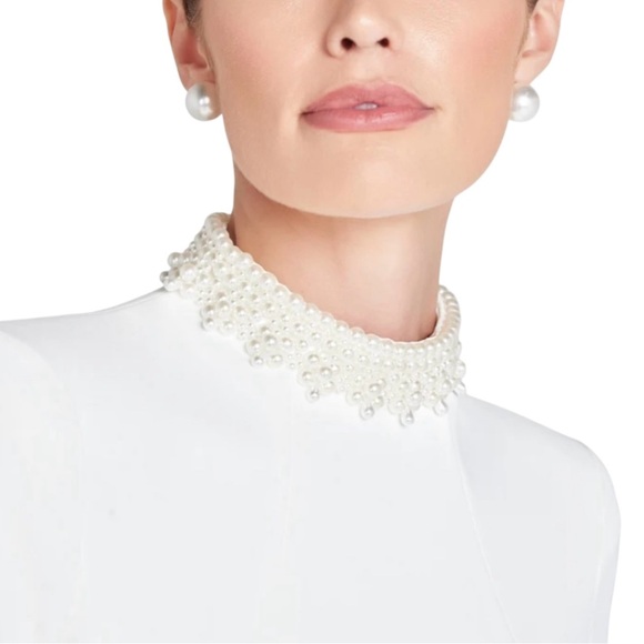 NWT Nadine Merabi Athena Dress with Faux Pearls Size US M / 8 - Picture 7 of 11